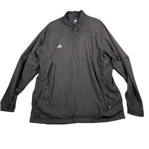 Adidas Logo‎ Embroidered 1/4 Zip Pullover Team Performance Jacket SZ 2XL